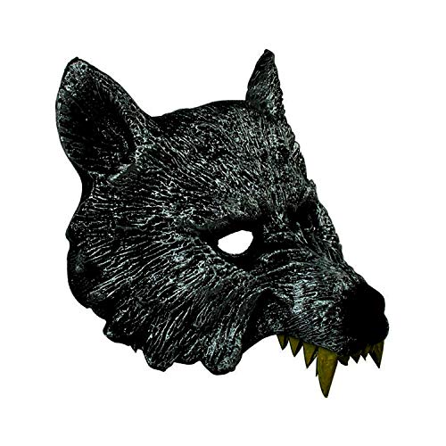 Máscara de Cabeza de Lobo Feroz de Halloween Serie Horrible Fiesta de Baile de máscaras Accesorios Elegantes para recreación Festival Decoración, Gris