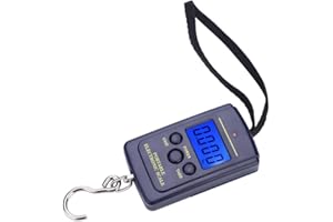 40Kg LCD Balance Electronique Numérique Balance Portative Electronique de Pêche Peson Numérique Portatif pour Voyage Pêche et Archerie Grand Crochet