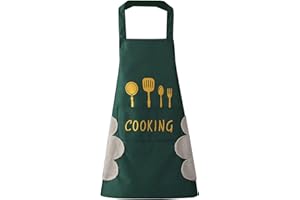 DILLMAN Women Kitchen Apron with Hand Wipe Pockets£¬Big Pocket,Hand-wiping, Waterproof for Cooking Baking