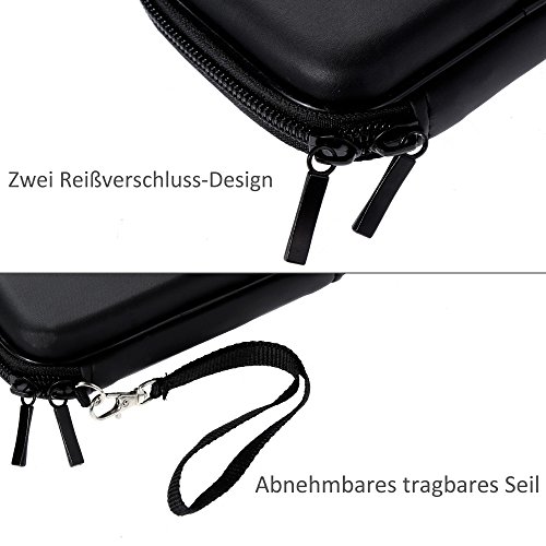 Zacro Festplattentasche Wasserdicht Schutztasche bis 6,35cm (2,5 Zoll) perfekt für Festplatte und Kabel Schwarz - 5