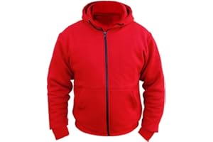 AUSTRALIAN BIKERS GEAR CE Armoured 100% Kevlar Ultimate Motorcycle Protection Sudadera polar con capucha roja