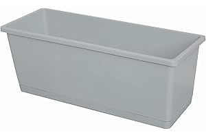 Fuchs seit 1895 Jardinere OLIVERA 25cm Pflanzkasten mit Untersetzer aus Kunststoff in versch. Farben, Farbe:betonfarbe hell