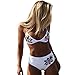Produktbild Bikini Push Up Sexy Gepolstert,KanLin Damen set Push Up Oberteil Stickerei Swimwear (S, White)