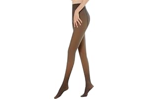 Vertvie Damskie rajstopy termiczne, półprzezroczyste, zimowe legginsy z polarem wewnętrznym, wysoki stan, pluszowe pończochy z podszewką, półprzezroczyste, utrzymujące ciepło rajstopy ze stretchu,