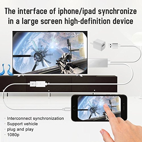 Lightning a HDMI, AMANKA Full HD 1080P Mirroring Cavo Adattatore ad Lightning MHL a HDMI HDTV per iPhone, iPad, Samsung, Huawei smartphones