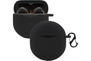 KUSINHOKA Custodia Compatibile con SoundPEATS Air 4 Lite/Air 4, Cover Protezione in Silicone con Gancio Portachiavi, Morbido Antiurto Portatile Custodia Protettiva [Ricarica Wireless], Nero