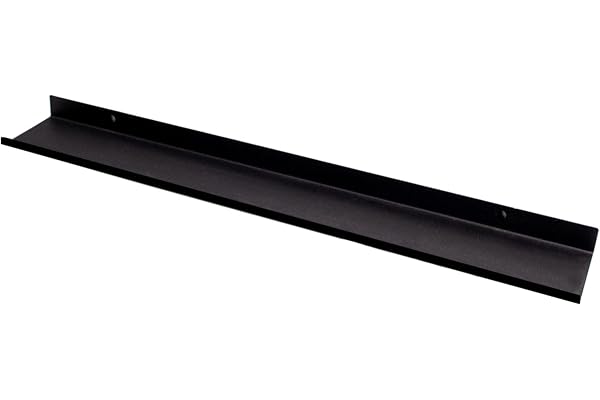 MILUKA Etagere Murale Noire | Tablette Murale Flottante 70 cm | Étagère Metallique pour Cadres, Photo, Objet et Deco Murale pour Salon, Cuisine, Entrée, Chambre, Salle de Bain, Bureau | Etagere Noire