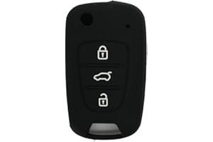 BROVACS Silicone Cover Protector Case Holder Skin Jacket Compatible with HYUNDAI KIA 3 Button Flip Remote Key Fob CV2152 Black