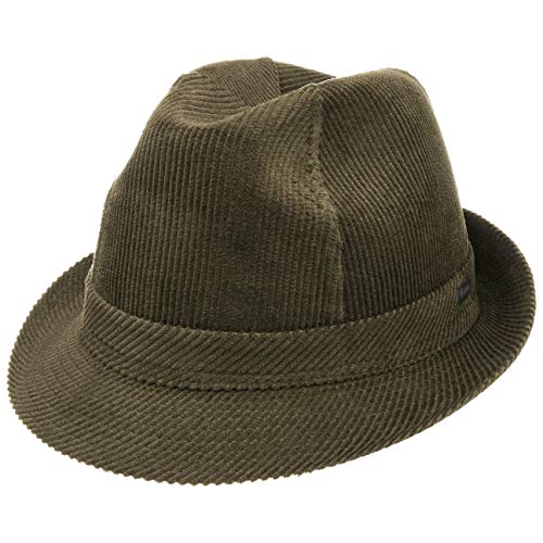 Lipodo Sombrero de Pana Molinar Hombre - Trilby con cordón Verano/Invierno - 57 cm Verde Oliva