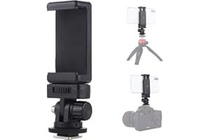 PULUZ Uchwyt na telefon, gwint aparatu, zimna stopka, adapter do montażu na statywie ze śrubą 1/4 cala i zaciskiem do telefonu do GoPro Hero 7 6 5, DJI OSMO Action, iPhone X 8 7 6 Samsung Ring Light