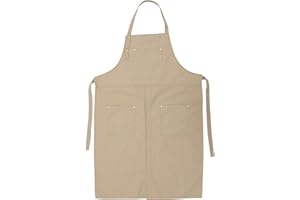 NOLITOY Delantal De Lona Con Correas Ajustables Y Bolsillos Reutilizable Unisex Para Café Cocina Cerámica Pintura De Arte Hecha A Mano (50. 30X26. 33 Pulgadas Lino)