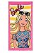 Produktbild Strandtuch, Baumwolle, für Kinder, Barbie, Weiß/Gelb 70 x 140 cm, 100% Baumwolle, Weiß/Gelb, One Size