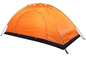 FOLANDA Tienda de Campaña Familiar para 1 Persona, Tiendas de Campaña Familiares para Acampar, Tienda de Campaña Ligera para Mochileros, Impermeable a Prueba de Viento para Acampar, Senderismo,(naranja)