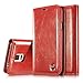Produktbild Samsung Galaxy S5 Hülle,Samsung Galaxy S5 Neo Hülle,Leweiany Premium Handy Schutzhülle Samsung Galaxy S5 aus Echt Leder Hülle Lederhülle Handyhülle Wallet Tasche Klapphülle im Bookstyle Stand Ständer Case Card Slot Ledertasche in Gute Qualität Folio Flip Brieftasche Hülle mit Kartenfächer und Bargeld Unsichtbarem Magnetverschluss in Rot Standfunktion Extra Dünn Luxus Tasche Etui für Samsung Galaxy S5/S5 Neo