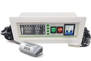 PAIDUOJI Grand contrôleur Multifonctionnel Automatique d'incubateur Partie avec des sondes d'humidité de la température XM-18SD