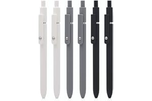 czxwyst 6pcs Retractable Gel Ink Pens 0.38mm EF Point Black Ink Ballpoint Pens for Daily Writing (Classic)