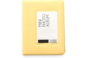 Amimy Album photo 64 pochettes pour Fujifilm Instax Mini 7s 8 8+ 9 25 50s 70 90, Polaroid Snap Zip Z2300 PIC-300 Film et Kodak Mini 3 pouces (Beige)