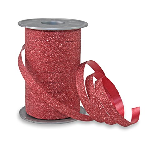 C.E. Pattberg Präsent - Poly Glitter Curling Ribbon Red 10 mm width, 100 m length