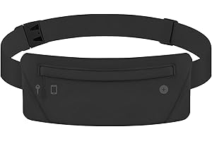 LHOEST Laufgürtel für Handytasche Joggen, Bauchtasche Herren Damen Sport, Elastischer Laufgürtel Handy, Lauftasche Jogging Tasche für Laufen Joggen Zubehör Running Belt, Schwarz