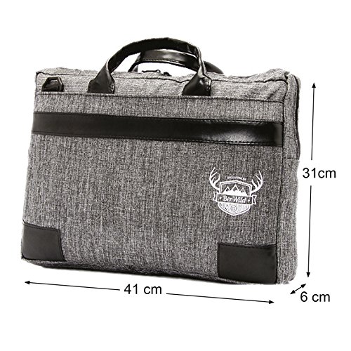 Laptop Notebook UNI MINIERT **11 FARBEN** Aktentasche Hülle Case 15,6 – 17,0 – 17,3 ZOLL Laptoptasche NEU 41x31x6cm oder 38x28x6cm (17-3 ZOLL, Hellgrau) - 4