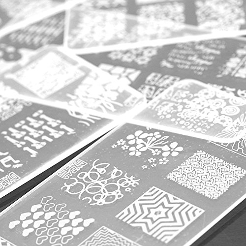 Blue Vessel Nagel-Kunst-Stempel-Schablone Stamping Schablonen-Platten-Werkzeug Stamper Design Kit Hot Set - 9