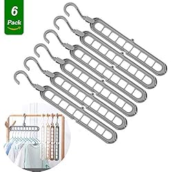 Cintre Gain de Place, Lot de 6 Multi Cintre Magique Organisateur, Cintres Plastiques Adultes, Magic Cintre Rangement et Organisation pour Vêtements Gain de Place dans les Placards