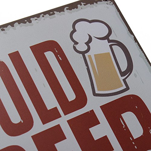 KING DO WAY Wanddeko Metallschild Blechschild „GOLD BEER HERE“ Retro Deko 30x20cm - 4