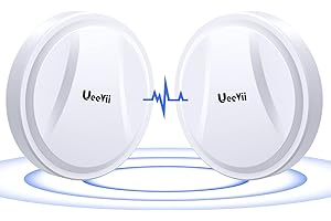 Round Wireless Bridge Gigabit, UeeVii CPE880 5.8G 1Gbps Point to Point WiFi Outdoor CPE with 16dBi High-Gain Antenna, Lang Range Up to 5KM, Plug and Play,24V PoE Power, IP65 Waterproof,2-Pack