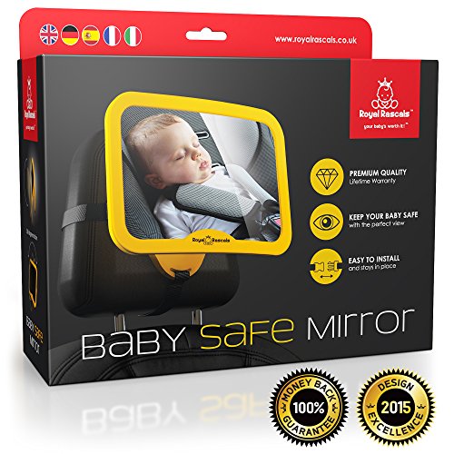 Baby Car Mirror ? WHY SAFETY YELLOW? CLICK TO SEE ? THE #1 safest rear view baby seat mirror for rear facing baby seat , easy install onto car rear seat headrest , fully adjustable with tilt and turn function , shatterproof , anti-judder mount , PREMIUM SAFETY PRODUCT ? BONUS Baby on Board sign BONUS ?