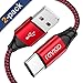Produktbild USB Typ C Kabel, [2Stück 2M] Nylon Type C Ladekabel Fast Charge Sync USB C Schnellladekabel für Samsung Galaxy S10/ S9/ S8 Plus Note 9 8, Huawei P20 Mate20, Google Pixel, Sony Xperia XZ (Rot)