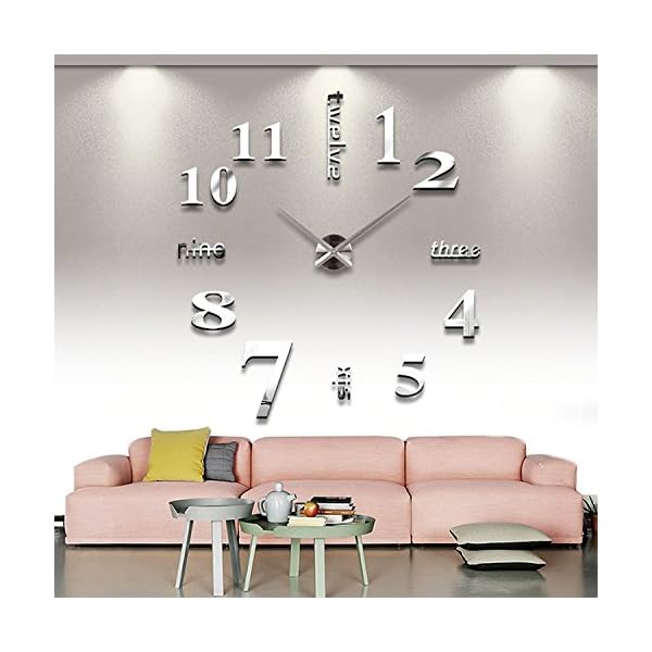 Reloj Pared 3d Diy Relojes De Pared Grande Bricolaje Moderna Para