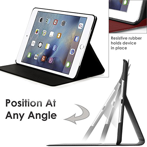 Forefront Cases® Neue Leder Hülle / Tasche / Case / Cover für Apple iPad Air 2 / 2nd Generation (Oktober 2014) – Rundum-Geräteschutz und intelligente Auto-Sleep-Wake-Funktion mit 3-JAHRES-GARANTIE VON FOREFRONT CASES - 2
