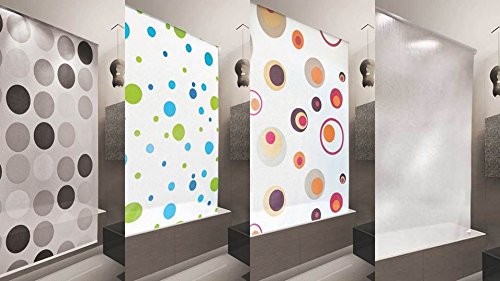 BASIC DUSCHROLLO 140×240 CM PEVA MILKY STONE TRANSPARENT OPTIK! SHOWER ROLLO CURTAIN! - 5