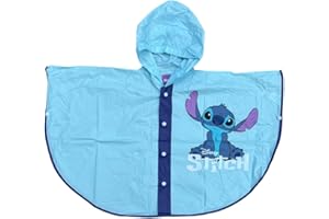 CARTOON Cape de pluie Stitch Disney veste imperméable pour enfants poncho avec capuche et fermeture à boutons