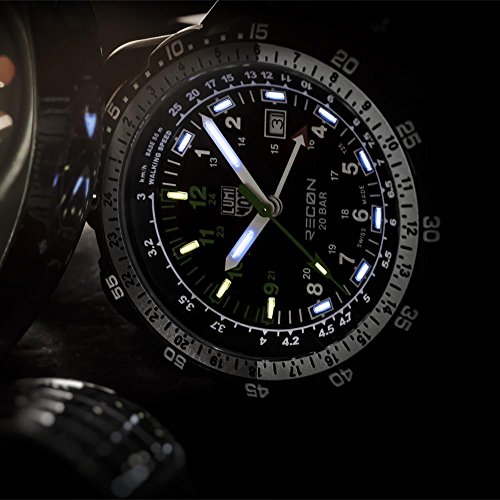 Luminox RECON NAV SPC - mile scale Men's Quartz watch with Black dial featuring LLT Luminox light Technology 46 millimeters Carbon Compound case and Black PU Strap  XL.8832.MI