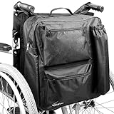 Sac multifonction pour fauteuil roulant | Sac à dos universel de scooter de mobilité | Rembourrage arrière multi-poches de grande qualité, étanche Pukkr