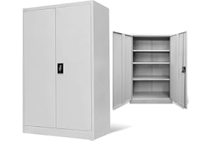 Festnjght Armario archivador Armario Metalico Armario Oficina Muebles Oficina con 2 Puertas y estantes Ajustables 90x40x140 c