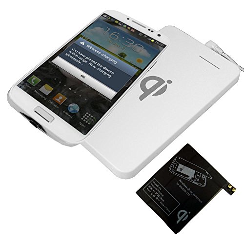 Wireless Kabellos Qi Ladegerät Drahtlose Ladestation Charger und Wireless Receiver Empfänger Adapter Pad für Samsung Galaxy S5 S-V SM-G900 i9600