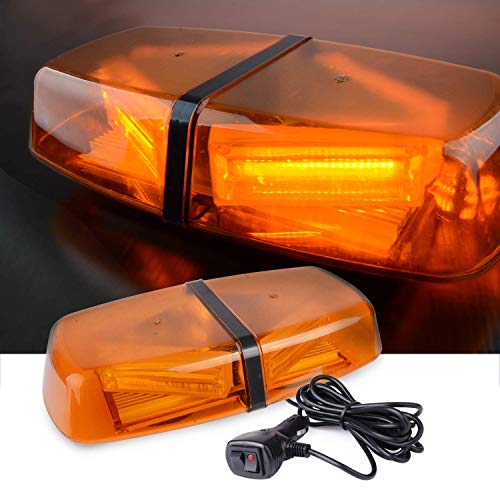 Appow 40 W COB Gyrophare OrangeLED stroboscopique d'urgence Détresse haute intensité Top Roof Police Mini Car Truck Barre lumineuse étanche avec base (12V-24 VCC)