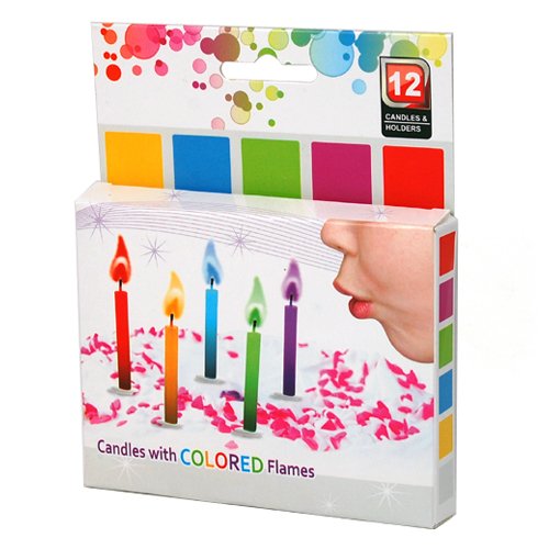 Accessotech 12 x Mehrfarbig Flamme Geburtstags Kerze Kerzen Engel Party Neuheit Dekorationen - 5