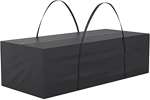 PRIKSIA Garden Cushion Storage Bag, Extra Large Outdoor Cushion Storage Bags Heavy Duty 210D Oxford Patio Cushion Storage