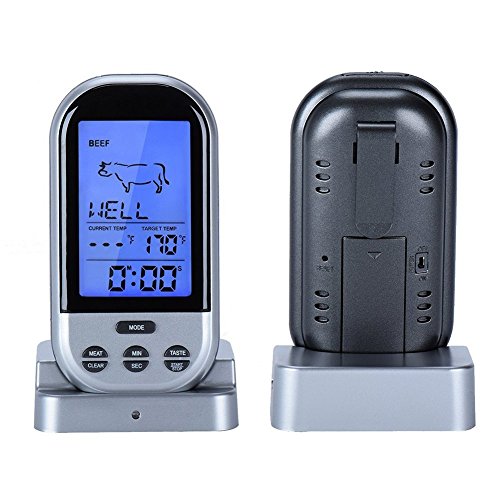 MAIKEHIGH Wireless Remote Digital-Barbecue Thermometer, Monitor Fleisch Temperaturen für BBQ Kochen, Raucher, Grill, Ofen, Fleisch - 6