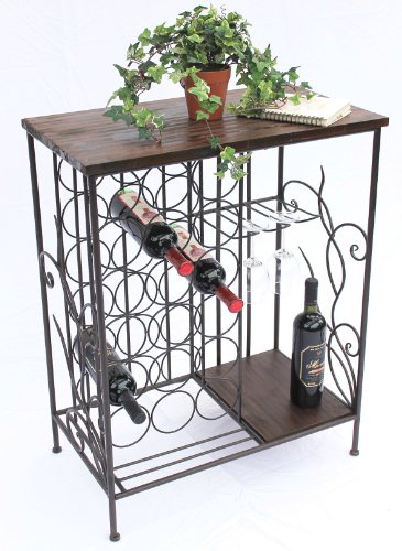 DanDiBo Weinregal HX12977 Flaschenständer 83 cm Metall und Holz Flaschenhalter Regal Bar - 4