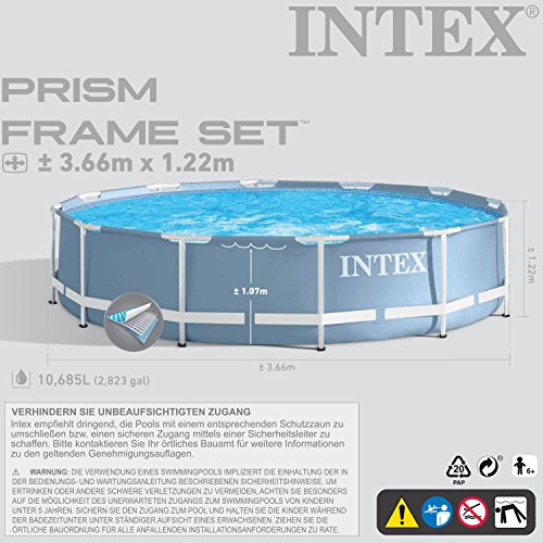 Intex 366×122 cm Schwimmbecken Swimming Pool Schwimmbad Frame Metal 28904 - 4