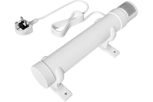 BrightArk 1FT Tubular Heater with Thermostat, 60W Wardrobe for Greenhouse Shed Airing Cupboard AC220-240V - Mounting Brackets Included