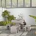 Produktbild luckyfu Modernes Design Möbel Outdoor Möbel Outdoor-Möbel-Sets mit Material: Beton Outdoor-Möbel Sets im Esszimmer Set 5-Teilig Beton