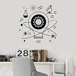 Tianpengyuanshuai Vinyle Autocollant Mural équipement Laboratoire école Science Classe étude décoratif étanche Autocollant étudiant Chambre Murale 85x85 cm