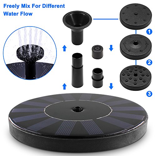 Solar Vogel-Bad-Brunnen, MAXIN Freie stehende 1.4W Sonnenkollektor-Installationssatz-Wasser-Pumpe, im Freienbewässerung Tauchpumpe für Vogel-Bad, Fisch-Behälter, kleiner Teich, Gartendekoration - 3