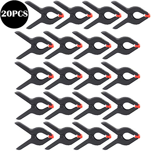 WPERSUVV 20-pack Pince à Ressort de Toile de Fond en Mousseline 6,5cm Pince Robuste pour Fond Photo Studio Photographie, Toile, Création ou Utilisation à Domicile (Maxillaire 2,5 cm)
