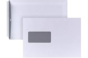 ‎POSTHORN MADE BY BONG POSTHORN Versandtasche C5 (500 Stück), haftklebende Versandtaschen mit Fenster, weißer Innendruck für Sichtschutz, 229 x 162 mm, 90g/m²